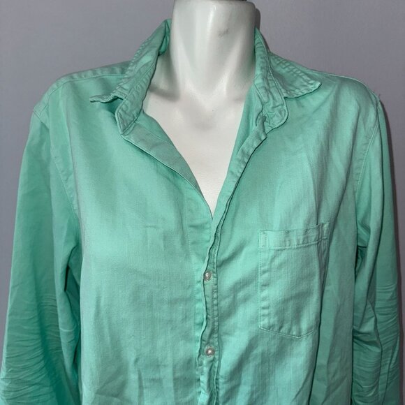 FRANK & EILEEN MARY Cotton Classic Button Dress Shirt Large Spearmint Famous - Picture 3 of 6